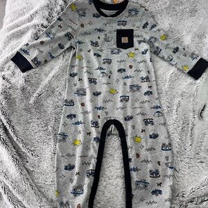 Carhartt Gray and Navy Kids Footie
